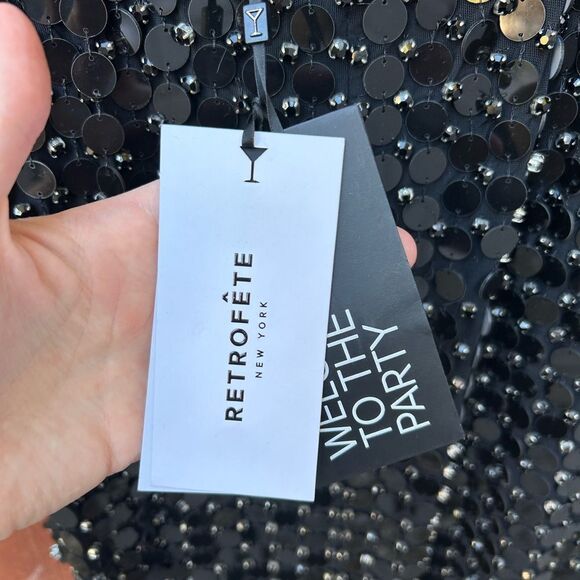 NWT $1,498 RETROFETE PERRI EMBELLISHED Crystal Sequin Sleeveless Maxi Gown M - Picture 9 of 11